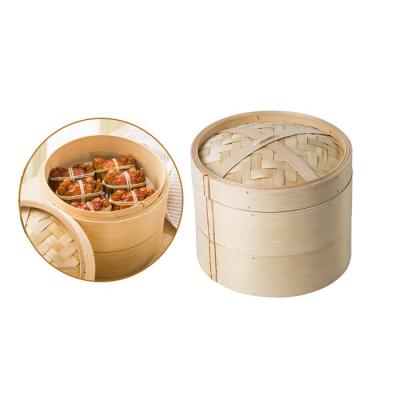 China Kitchen Sustainable Classic Traditional Bamboo Basket Food Steamer 6 Layers for sale