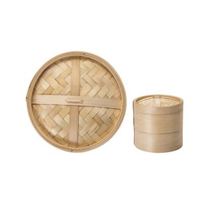 China Dim Sun 2 Tiers Sustainable Healthy Kitchen Accessories Bamboo Steamer Basket for sale