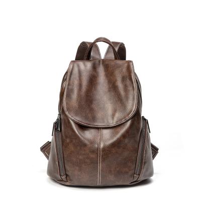 China Two Color New Fashion Wholesale Fashion Leather Backpack Bag Waterproof Leather Women for sale