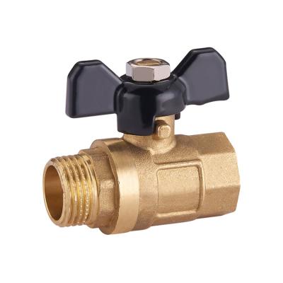 China General Handle Dn15~25 FM High Quality Yellow Brass Green Thread Butterfly TMOK Brass Ball Valve for sale