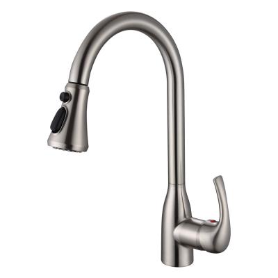 China Pull Out Single Spray TK-L6565 Handle Brushed Nickel Pull Out Kitchen Sanitary Faucet National Standard Brass Kitchen Faucet for sale