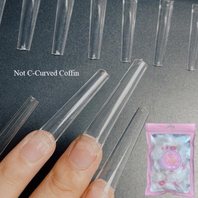 China No C Curve 500Pcs/Bag XXL Square Traceless Nail Tips Non C Curve ABS Tips XXXL Newest Coffin No C Curve Xxl Straight Long Coffin Nail Tips for sale