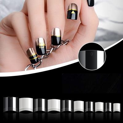 China Easy Apply Short Nail Tips 500PCS/Box Nail Style Artificial Clear French False Square Manicure False Nail Tips for sale