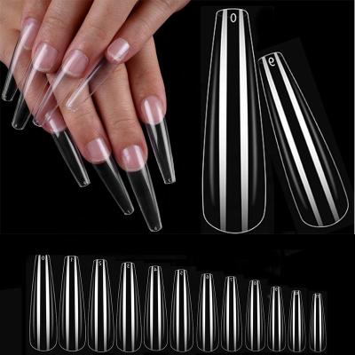 China French Professional Clear Ballerina Nail Tips Full Cover Artificial 600tips/bag Press On Nail Tips for sale