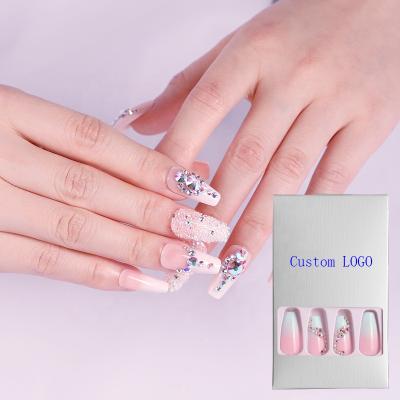 China DIY Nail Art 24pcs/Box Custom Style Various And Colors Nails Extra Long Fake Nail Press On Nails for sale