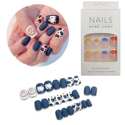 China DIY Nail Art 24pcs/Box Wholesale Custom LOGO Fake Nails Various Color And Box Press On Nails For Women for sale