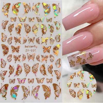 China Fashionable 3D Butterfly Pattern Nail Decal Sticker Foils Envelopes Sliders DIY Transfer Sticker Butterfly Sticker Adhesive Nail for sale