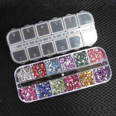 China 3d Nail Art DIY Decoration 3000pcs/Box 1.5mm Rhinestones Nail Decoration Round Colorful Glitters With Hard Case DIY Nail Art Decorations for sale