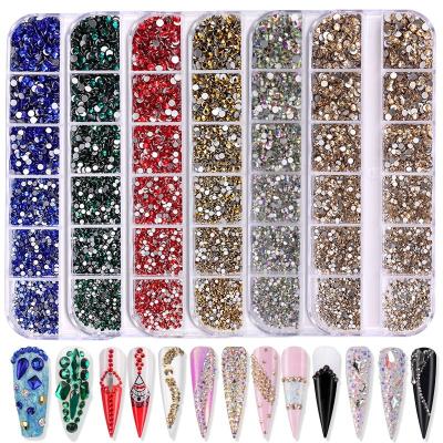 China New Amazon Box Hot Spring/Nail Rhinestone 3600 Pcs Colors Nail Decoration Rhinestone DIY Nail Crystals Rhinestones for sale