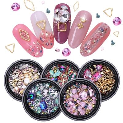 China 2021 new year selection fashion mixed symphony 12 headed crystals flat bottom rhinestone nail rhinestone for sale