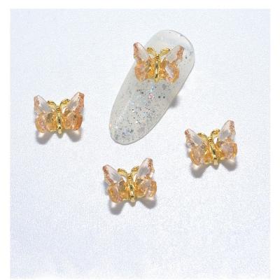 China 3D Aurora Butterfly Nail Art Tips Full Cover Nail Art Accessories Butterfly Patterns Nail Decorations The New Diy Finger Nail Rhinestones for sale