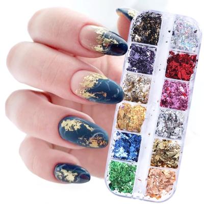 China Ins Nail Art Glitter Gold Silver Powder Letters Heart Shaped Laser Sequins DIY Nail Stickers Flashing For Nail Art DIY Decorative for sale