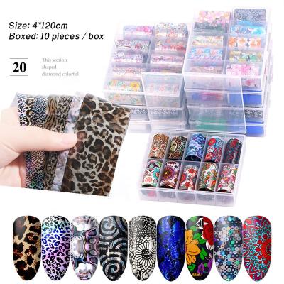 China DIY Nail Art New Sunflowers Laser Flowers Flower Series Nail Foil Nail Stickers for sale