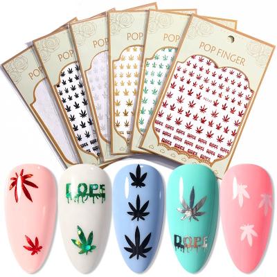 China DIY Nail Art 2020 Hot Selling Laser Holographic Foil Shape 3D Nail Decal Sticker Nail Art Sticker WG265 for sale