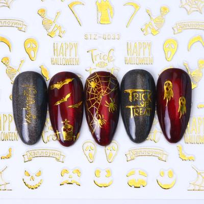 China DIY Nail Art Decals Spider Web Water Transfer Pumpkin Ghost Nail Sticker Cosmetics Halloween Adhesive Nail Stickers for sale