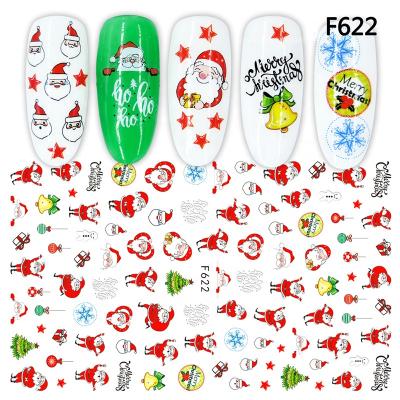 China 2021 New Durable Christmas Tree Nail Sticker Snowflake Elk Snowman Santa Christmas Nail Sticker for sale