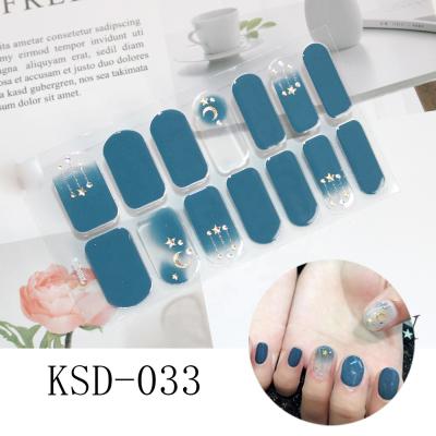 China 3D Shiny Bronzing Full Color Shiny Series Nail Stickers Stars And Moon Gradient Nail Stickers for sale