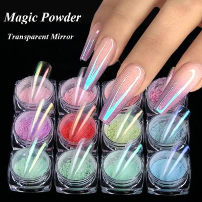 China 2021 New Nail Art DIY Decoration 12 Colors Mirror Powder Rainbow Unicorns Acrylic Dipping Nails Powder Nail Art Decoration Pigment Nail Acrylic Powder for sale