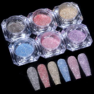 China Nail Art Colorful Galaxy Series Crystal Diamond Reflective Glitter Nail Art DIY Decoration 2021 Best Selling Fashion Nail Powder for sale