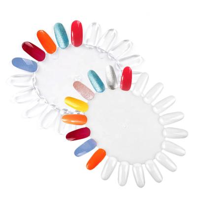 China Nail Diy Tools 10 Pairs Nail Art Wheel UV Gel Polish Round Panel Nature Color Practice Round Acrylic Manicure Chart Tips Show Nail Art for sale