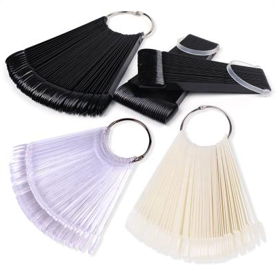 China Diy Nail Tools Oval Sample Style Fan Polish Holder Clear Natural Black Tips Practice Tips For Nail Art Display Nail Art Tool Set for sale