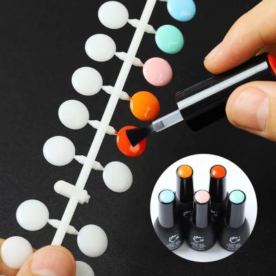 China 120Pcs Nail Beauty Salon Round Fake Nail Display Tips Tool With Adhesive Sticker For Nail Polish Practice Samples Nail Tips Display for sale