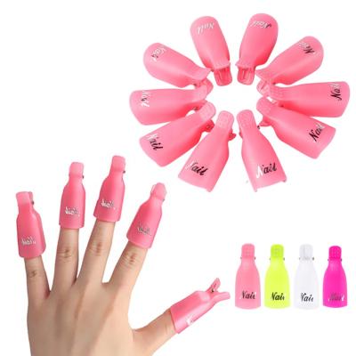 China Nail Beauty Salon 10pcs/Bag Gel Polish Remover Wrap Tool UV Gel Polish Nail Art Tools Plastic Nail Art Soak Off Clips for sale