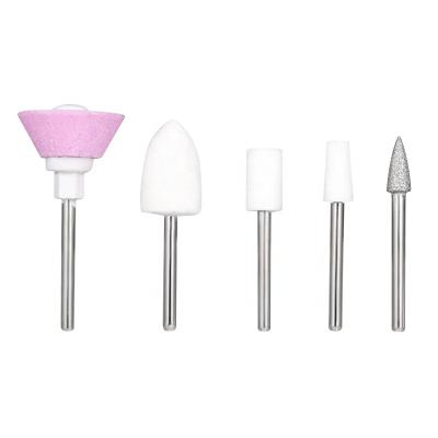 China Portable Pen Shape Polisher Professional Nail Grinding Drill Bit Stainless Steel Toenail Pedicure Drill Folder Electric Drill Bits Kits 5 Bits for sale