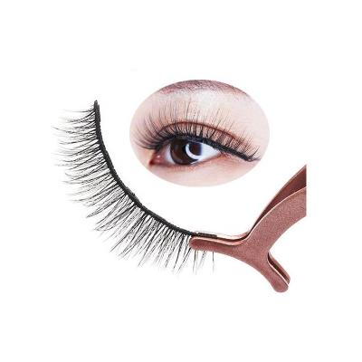 China 1Pair 3d Natural Magnetic Eyelashes Handmade Fake Mink Eyelashes With Lash Packaging Box Eyelash Eyeliner Tweezer Kits for sale