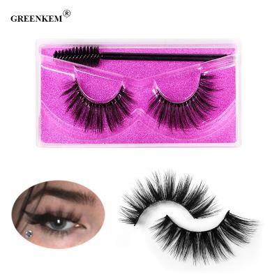 China Long 1 Pair Natural V Eyelashes With Brushes Long Natural 3d False Eyelashes Kit Luxury Mink Lashes Mascara Vendor for sale