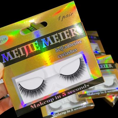 China Wholesale Self Adhesive Lazy Eyelashes Natural Fluffy Glueless Eyelashes Without Glue Artificial False Eyelashes Supplier for sale