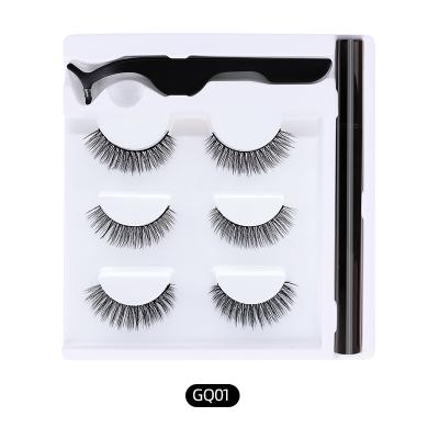 China Long Natural Makeup Supplier 3 Pairs Eyelash And False Eyelashes Eyeliner Pen Eyelash Adhesive Custom Packing Kit for sale