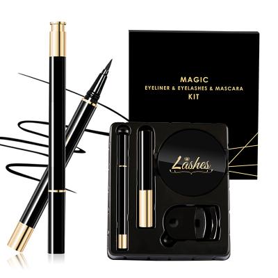 China Good Quality Damping Self Adhesive Eyelash Set Black Adhesive Liquid Pen Eyeliner Eyelash Glue Wick Pen Set for sale