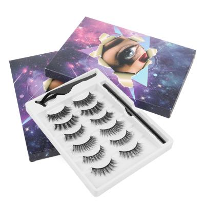 China Wholesale Good Quality Mink Lashes Magnetic Eyeliner And False 3D Silk Eyelashes Material Tweezers For Lashes Set for sale