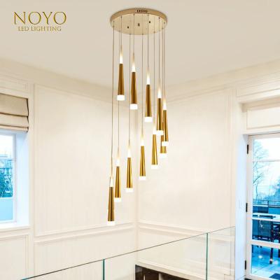 China Modern Multi Spiral Metal Living Room Contemporary Chandelier Lighting Fixtures Te koop