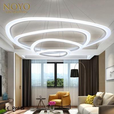 China High Quality Modern Luxury Modern Living Room Chandelier White Triangle Ring Pendant Light Te koop