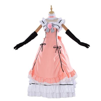 China Polyester Black Butler Cosplay Costume Kuroshitsuji Ciel Phantomhive Robin Lolita Maid Dress Medieval Ball Gown Pink Women Uniform for sale