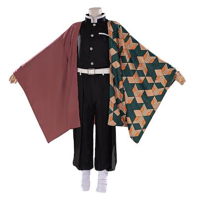 China Polyester Anime Demon Slayer Cosplay Kimetsu No Yaiba Giyuu Tomioka Cosplay Costume Samurai Halloween Costumes for sale