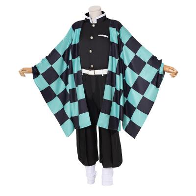 China Polyester Anime Demon Slayer Cosplay Kimetsu No Yaiba Agatsuma Zenitsu Cosplay Costume Samurai Halloween Costumes for sale