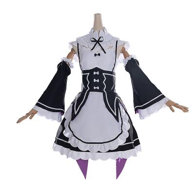 China Polyester Anime Re: Kara Hajimeru Isekai Seikatsu Life Zero In Different Ram Costumes Rem Cosplay Costume Maid Dress One World Halloween for sale