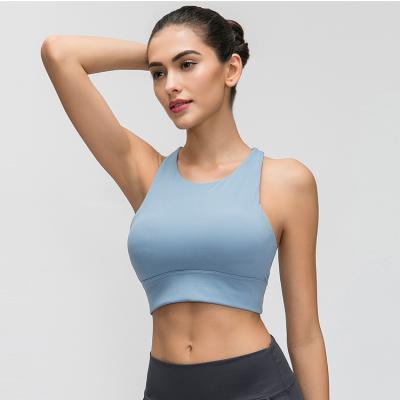 China Good Quality Viable Vest Workout Running Crop Top Yoga Bra Full Coverage Neck Fitness Sports High Impact Bra Top For Viable Women for sale