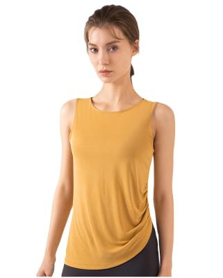 China New Breathable Double Sided Irregular Female V-Neck Fitness Breathable Short Sleeve Sportswear Running Yoga Clothes Tops for sale