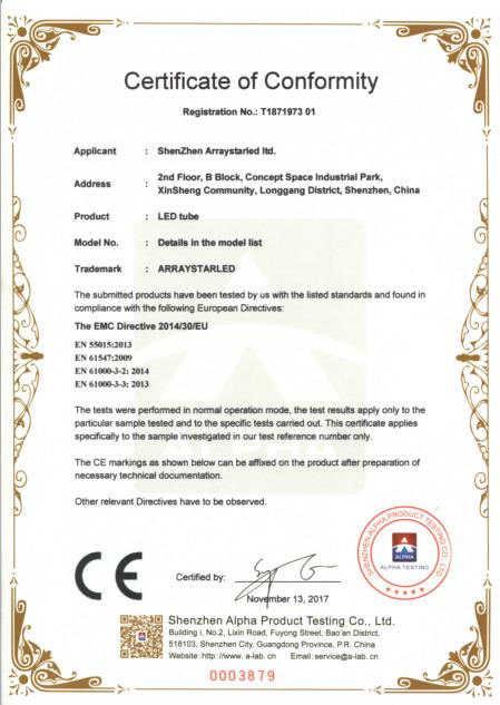 CE - Shenzhen Arraystarled Ltd.