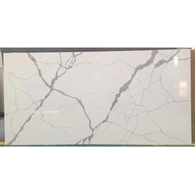 China Modern artificial calacatta white quartz calacatta stone slabs for countertop for sale