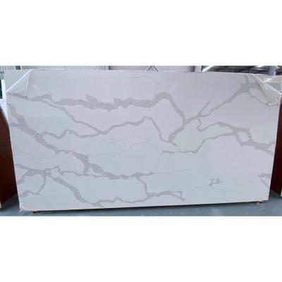 China Modern Polished Artificial Calacatta Quartz Slab Stone White Calacatta Quartz Slabs for sale