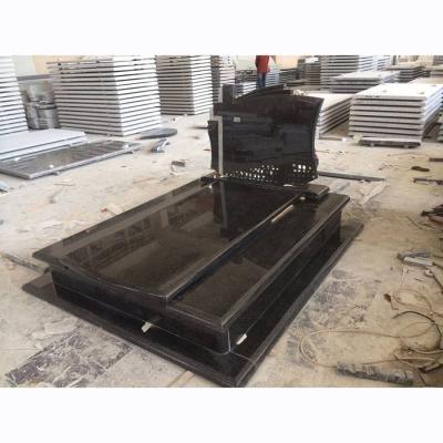 China 2019 Modern European Impala Black Granite Cross Headstone Wholesalers for sale