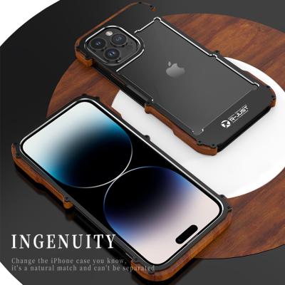 China Real shockproof factory ironwood annatto alloy precise lens clear transparent phone cover for iphone iphone 14 13 pro max for sale