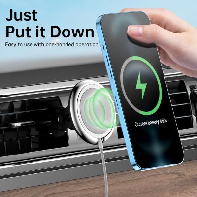 China Wholesale Metal Quick Adjustable Wireless Charger 360 Magnetic Car Phone Holder Mobile Phone Holder For Car for sale