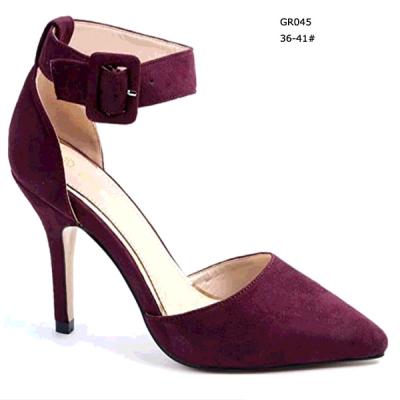 China Breathable Sexy Faux Leather Elegant Shoes Women Heels for sale