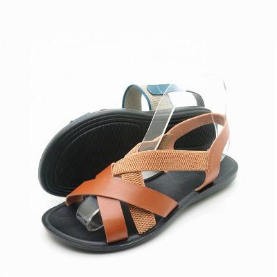 China Flat Elastic Cross Strap Ladies Shade Fancy Flat Sandal for sale